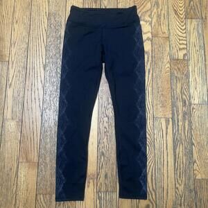 GAIAM Black Yoga/Pilates Leggings with Unique Side Pattern Size Small